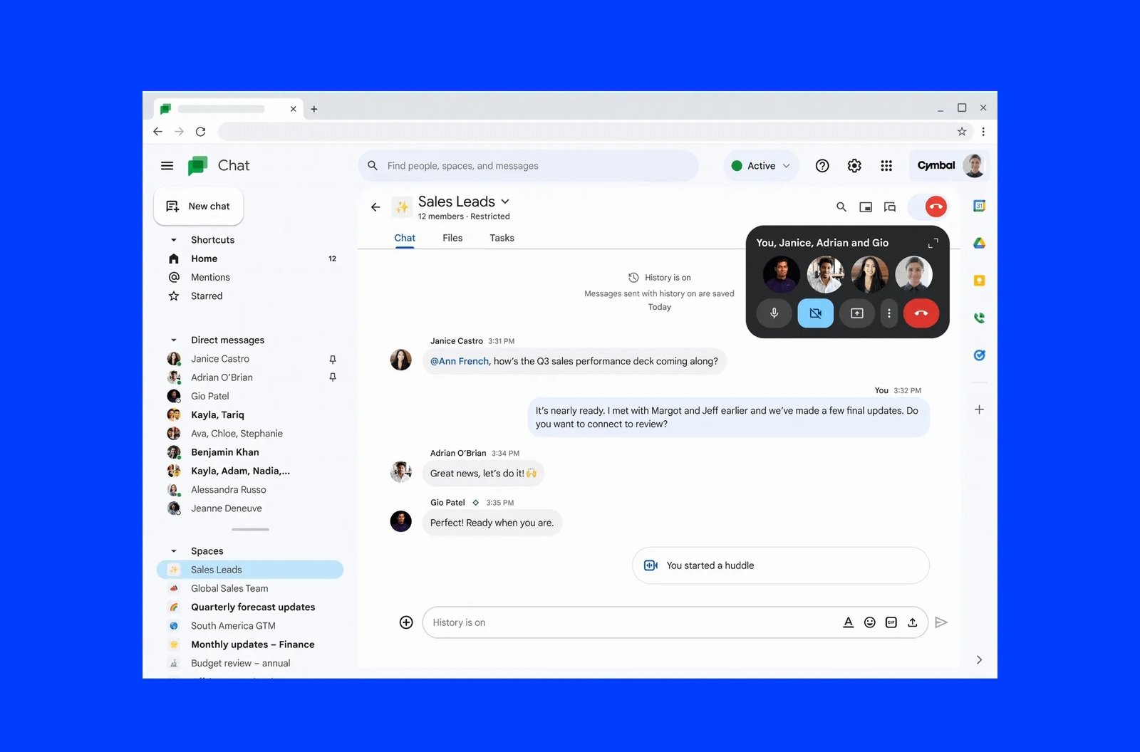Google Chat conversations