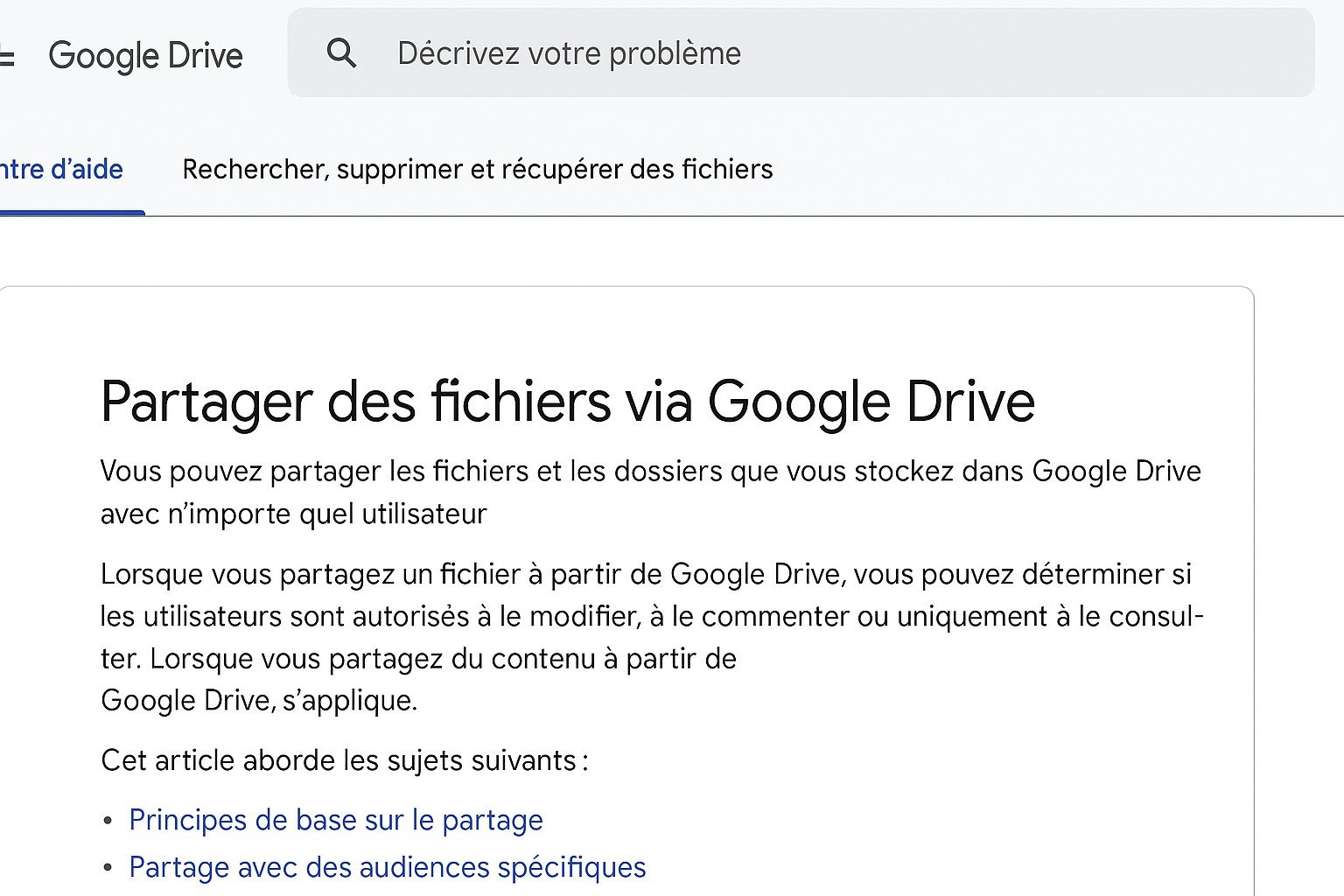 Google Drive sharing dialog