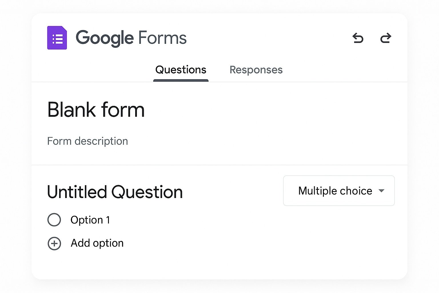 Google Forms editor view