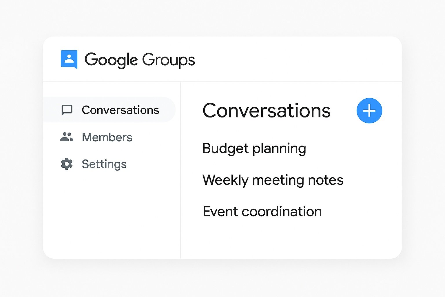 Google Groups mailing list view