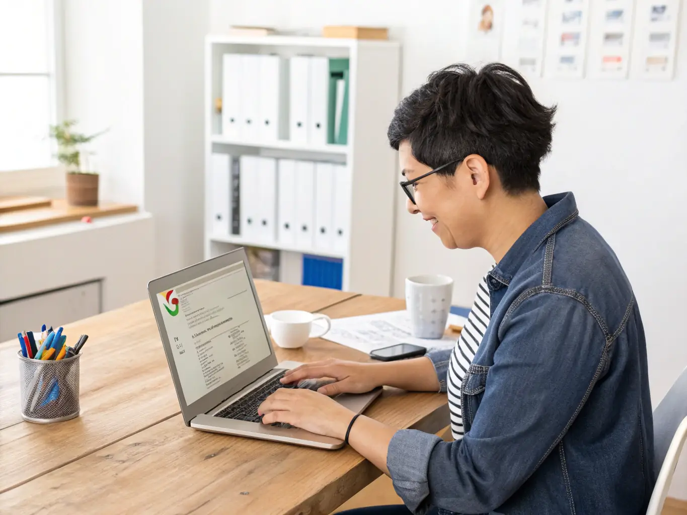 A vibrant image of a person using Google Search on a desktop computer, with search results and navigation features visible, representing the ease and power of Google Search.