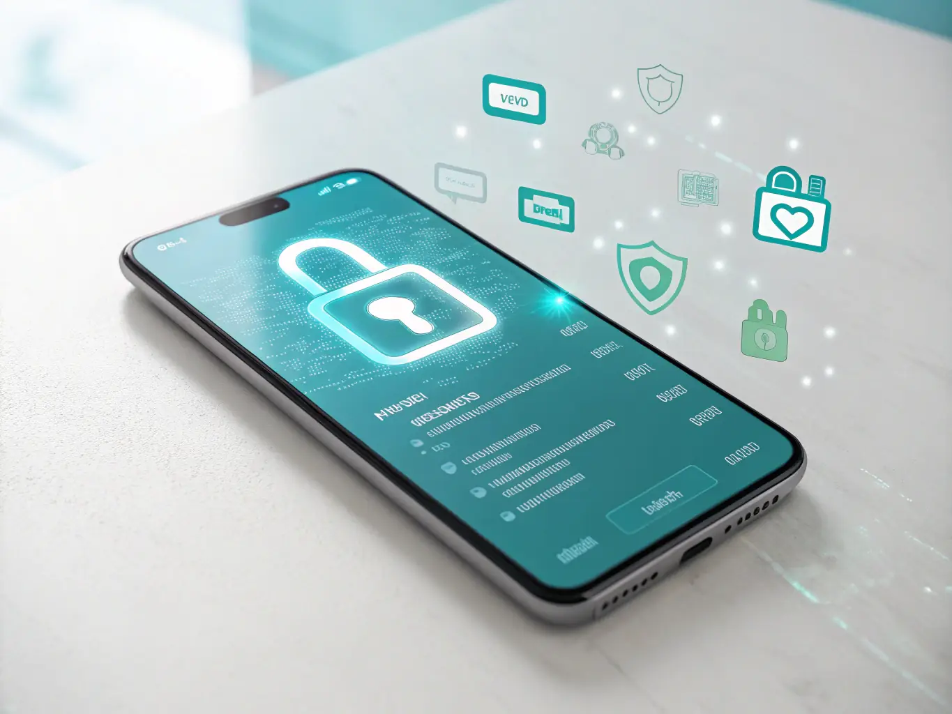 A vibrant illustration of a smartphone with Google Play Protect and security icons, surrounded by shield graphics, symbolizing digital safety and privacy tools for Google accounts.